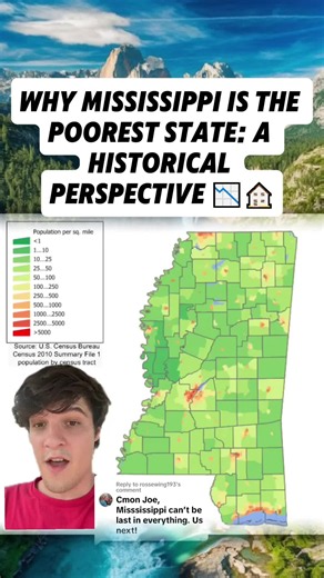 Exploring Mississippi's unique population map reveals a state rich in history yet struggling with poverty and decline. Let's discuss the complexities of its culture and what it means for its future. What state should I cover next? #Mississippi #populationmap #DeepSouth #Gulfport #Jackson #storytime #foryou #geography #states