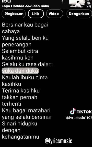 Lirik Ibu Haddad Alwi - Lagu Penuh Makna