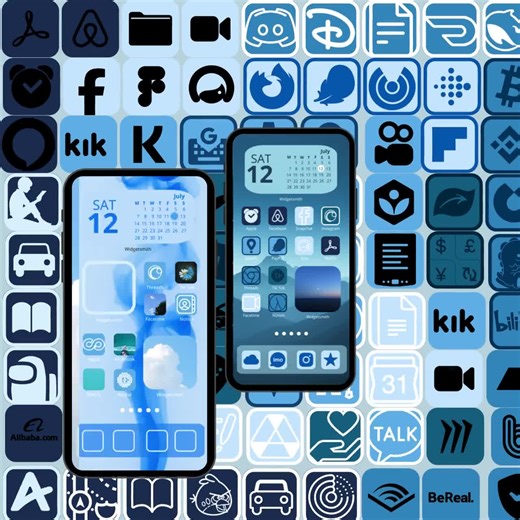 Blue App Icon Pack: 20,000  Ios & Android Icons, Widgets, Wallpapers (digital Download) - Etsy