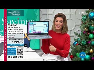 HP 14" Touchscreen Intel Laptop Bundle with HP Printer a...