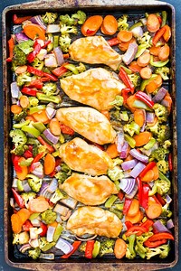 Easy Sheet Pan Thai Peanut Sauce Chicken   Veggies