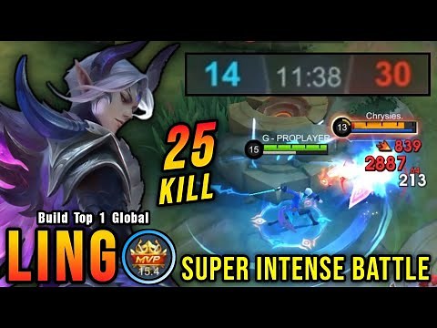 25 Kills!! Ling Best Build and Emblem (Super Intense Battle) - Build Top 1 Global Ling ~ MLBB