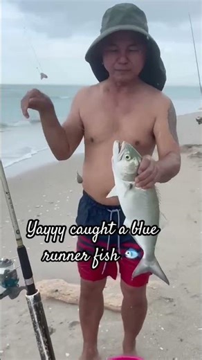 Lucky day I caught blue runner fish 🐟
