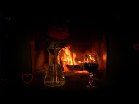 Romantic Love Night Music ❤️🍷 Cozy Fireplace & Blues Guitar Playlist | Wine Night Chill Music
