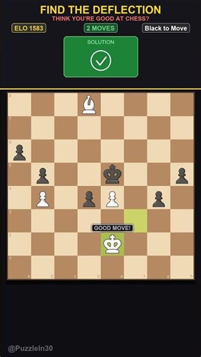 TRICKY DEFLECTION TACTIC ELO 1583 #chess #puzzle