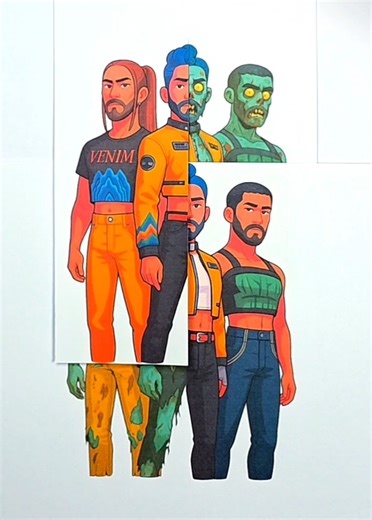 Kpop Demon Hunters Huntrix Male Version VS Zombie Version Paper Transform Puzzle & Craft Challenges #viralvideo #trending #huntrix #kpopdemonhunters #sajaboys