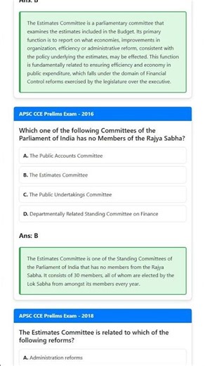 Financial Committees: Estimates Committee