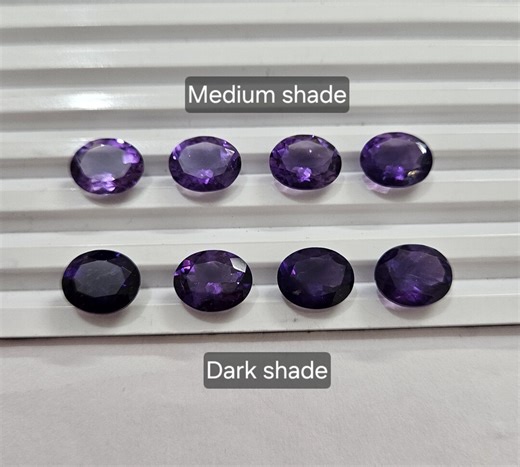 African Amethyst Gemstone, Faceted Ovals 11x9mm in Medium and Dark Shade - Etsy