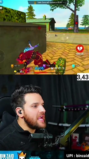 🥵REAL V BADGE PLAYER CONNECT IN MY MATCH🤯 #shorts #ffshortstamil #nkgvillanff