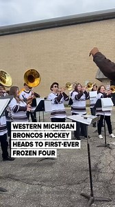 227K views · 4.7K reactions | : https://l.mlive.com/8dhrv5 The Western Michigan Broncos have left Kalamazoo and are on their way to their first-ever Frozen Four appearance. Catch them in action against Denver on April 10 at 5 p.m. in St. Louis. (Devin Anderson-Torrez & Mattew Ehler | MLive) | MLive.com | Facebook