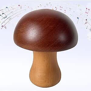 Solid Wooden Music Box, Clockwork Music Box, Mushroom Shape, for Girls Birthday Gifts,Plays Beautiful and Peaceful Melody (Brown)
