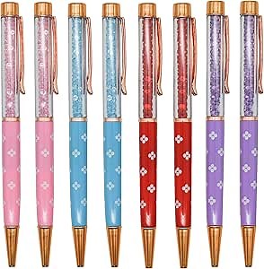 12PCS Novelty Floral Crystal Diamond Pens Pretty Retractable Gem Rhinestones Bling Jewel Ballpoint Pens School Office Wedding Gifts Desk Decor Accessories