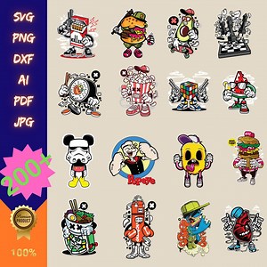 Cartoon SVG Bundle, Cartoon Collections Vector, Cartoon Characters Bundle Svg, T Shirt Designs, Cricut Printable, SVG Files for Cricut, PNG - Etsy