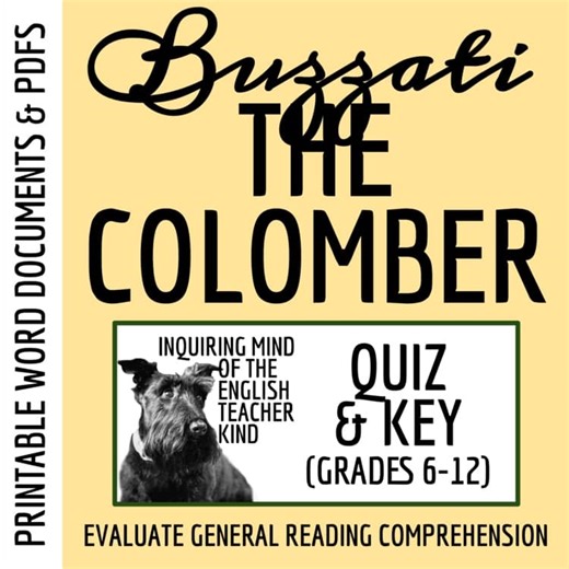 "The Colomber" by Dino Buzzati Quiz and Answer Key (High School Short Story)