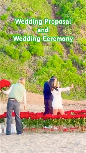 Wedding Proposal and Wedding Ceremony in Malibu California