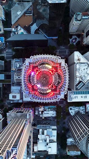 Check out this fun top down view from high above the Uptown skyline #charlottenc #charlotteskyline #cityscape #dronevideo Note: this flight was operated with an airspace authorization from the FAA and approval from KCLT ATC | J.R. Drones