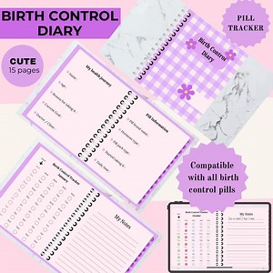 Digital Birth Control Pill Tracker: Symptom & Daily Log (21/28-day) Purple - Etsy