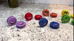 Kicko Metal Smiley Faces Yo-Yos for Kids - 2-Inch Assorted Colors Emoji Yo Yos - Versatile Smile Toys Party Bag Collection - Yoyo Party Favors and Bag Fillers for Themed Parties - Pack of 12