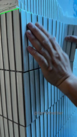 4.9K views · 18 reactions | Kitkat features wall with mitre edge finish #melbournebuilder #tiler #TileInstallation #tilework #mosaictiles | Terry Zheng | Facebook