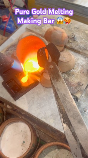 How to melt pure gold soil?😱🥵 #puregold #experiment #jewelrymaking #gold #goldjewelry #finegold