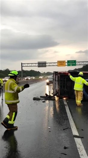 Terrifying Highway Crash in Heavy Rain 😱