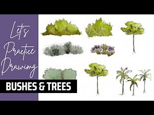 EASY, loose way to sketch bushes and trees | Practice with me! | How to draw trees