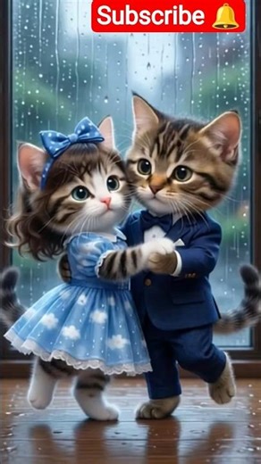 Rain Window Cat Dance 🌧️😻 | Romantic Mood l #catcouple #catdance #RainDance