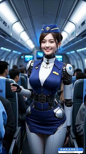 A Beautiful Robot AI Flight Attendant Shocks Passengers ✈️🤖