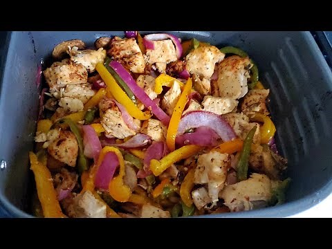 Air Fryer Chicken Peppers Mushrooms & Onions Yedi 6.8qt AirFryer Aldi