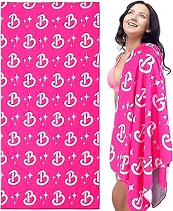 2 Pcs Hot Pink Large Beach Towels 60 x 30 Inch Quick Dry Beach Towels Lightweight Soft Microfiber Pool Towel for Women Adult Bath Gym Hiking Pool Yoga