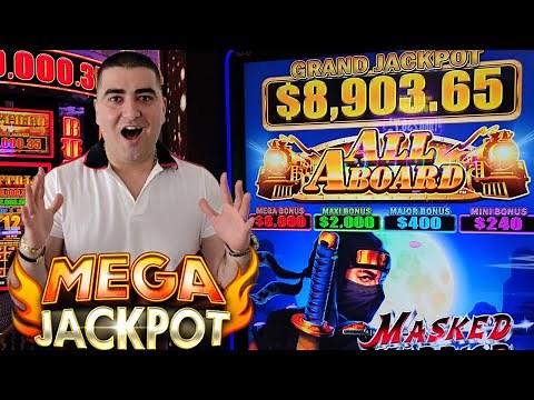 Over 600x MEGA HANDPAY JACKPOT On All Aboard Slot Machine