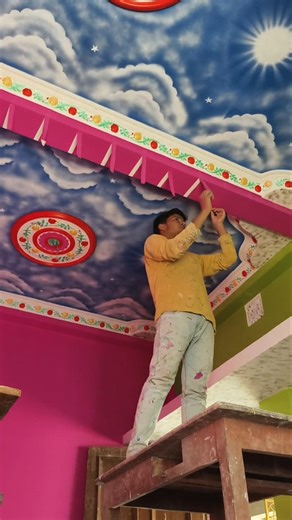 masking tape design bedroom 🏡🖌️👈 #painting #viralvideo