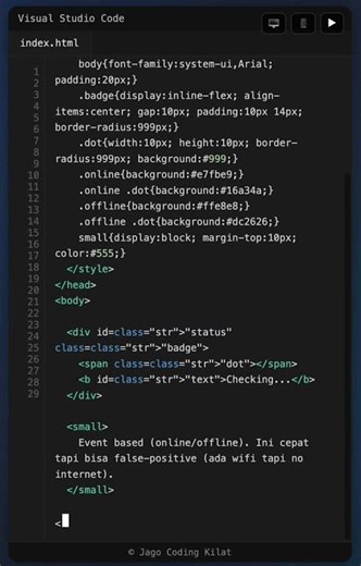 Deteksi Status Online/Offline Cuma Pakai JavaScript! 🌐⚡️