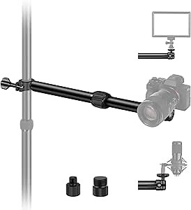 NEEWER DS001 Table Overhead Camera Mount Arm 11.8-20 inches/30-51 cm Telescopic Extension Arm for Table Stand with Ball Head Mount 1/4 Inch 3/8 Inch 5/8 Inch Screws for Webcam Camera LED Ring Light