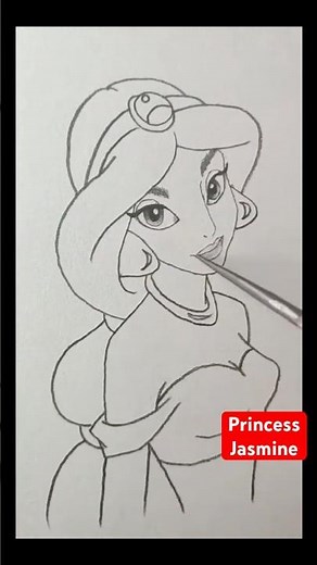 Draw Princess Jasmine’s Beautiful Face | Simple & Easy