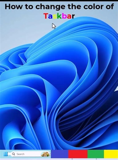 How to change the taskbar color in a laptop or PC #taskbar #color