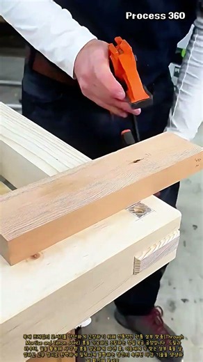 완벽한 사각 홈 파기: 전통 관통 장부 맞춤 공정 #worker #process #woodworking #carpentry #joinery