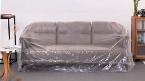 Plastic Couch Cover, Sofa Cover for Moving, Storage, Painting & Renovation | Fits Sofas up to 68 × 42 × 65 Inches, Ideal for Furniture Wrapping, Home Storage and Temporary Furniture Covering