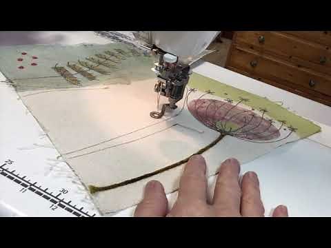 Top tip! on stitching straight lines when doing free motion embroidery.