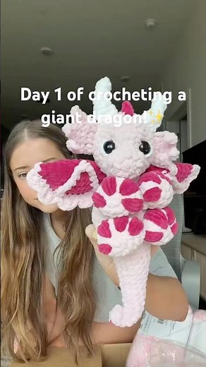 Day 1 of Crocheting a Giant Dragon!🐉✨