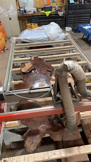 Check out this stunning Redwood Burl coffee table on the slab flattening mill! This isn't just a piece of wood; it's a family heirloom. This gorgeous burl was inherited from her grandfather, and I'm genuinely blessed to be the one entrusted to bring it back to life. Watching that deep, rich color and incredible figure emerge as we flatten it is pure satisfaction. It's a reminder that some stories are best told in wood. . . . . . . . #parkcityut #parkcityutah #sundanceutah #parkcity #sundance htt