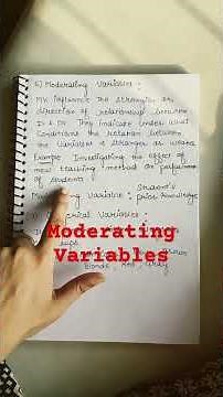 Moderating Variables | Types of Variables