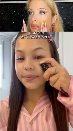 Make-up tutorial by 10 years old 🫶yes or not? #makeup #tutorial #makeuptutorial #girls #cute