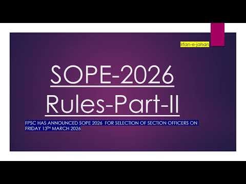 Section Officer Promotional Examination (SOPE) Syllabus– Complete Guide 2026 | FPSC Preparation
