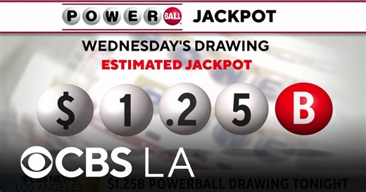 Powerball jackpot soars to $1.25 billion for Wednesday night's drawing
