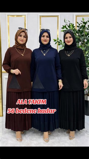 ALA TAKIM KOD 4987 56 bedene kadar.. 1 beden 42/44 2 beden 46/48 3 beden 50/52 4 beden 54/56 Takımımız deri ve file detaylıdır Pamuklu kristal belis kumaş iç göstermez ütü istemez Piliseli etek boy 100 cm Tunik boy 70 cm Kargo ve Kapıda Ödeme Ücretsiz Takım Fiyat 1.995 tl #ikilitakim #etek #tesettürgiyim #büyükbeden