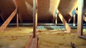 Wooden House Attic Insulation and Air Ventilation System.