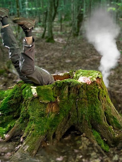 Building a Secret Shelter in an Old Oak Tree
