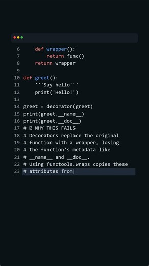 This Python Line Will Fool You | Did you know decorators can hide your function's real name a
