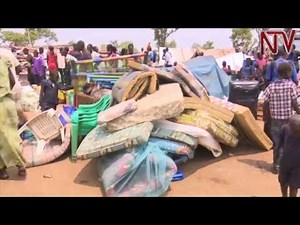 South Sudanese refugees protest against relocation to a new camp in Yumbe